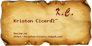Kriston Ciceró névjegykártya